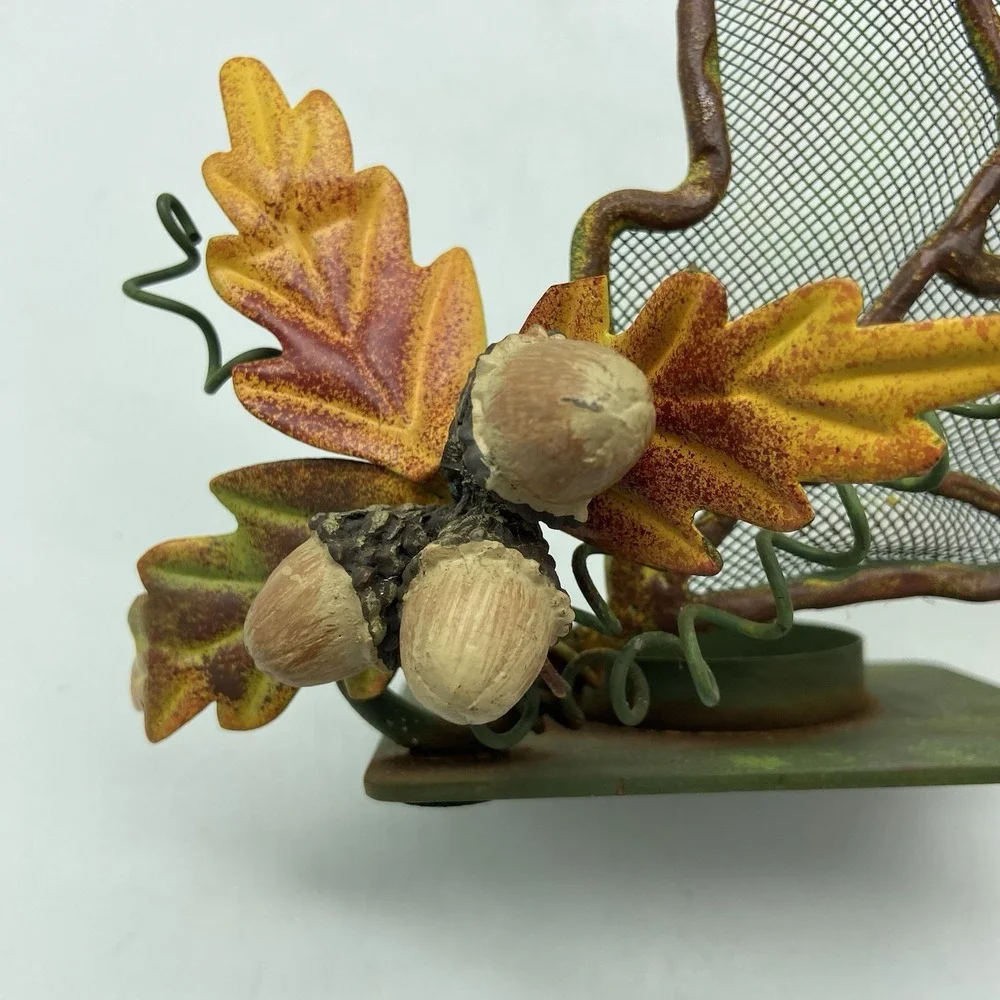 Leaf-Shaped Metal Tea Light Holder Rustic Farmhouse Harvest Fall Cottagecore